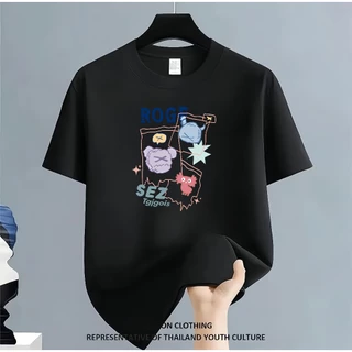 เสื้อยืดแขนสั้นคอกลม ผ้านุ่มระบายอากาศดี ทรงปล่อย ใส่ได้ทุกเพศ ราคาพิเศษ ลดสุดๆ