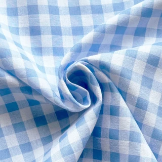 * One Price * Blue Corner เสื้อเบลาซ์ลายสก็อต สม็อคแขน สีฟ้า / Long Puff Sleeves Shirt (Blue)
