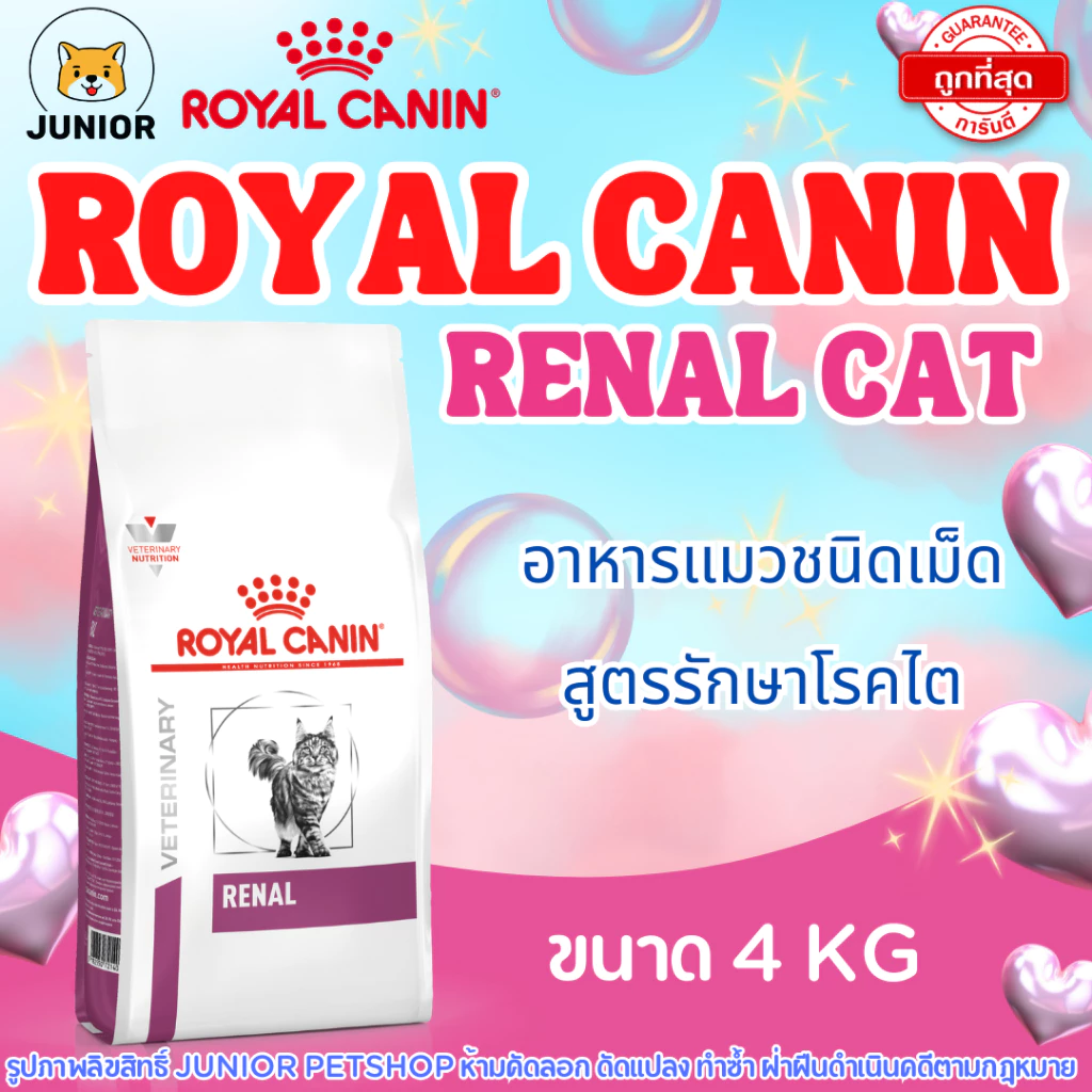 Royal Canin renal cat feline Chronic kidney disease 4 kg อาหารแมว โรคไต แมว แบบเม็ด ขนาด 4 kg