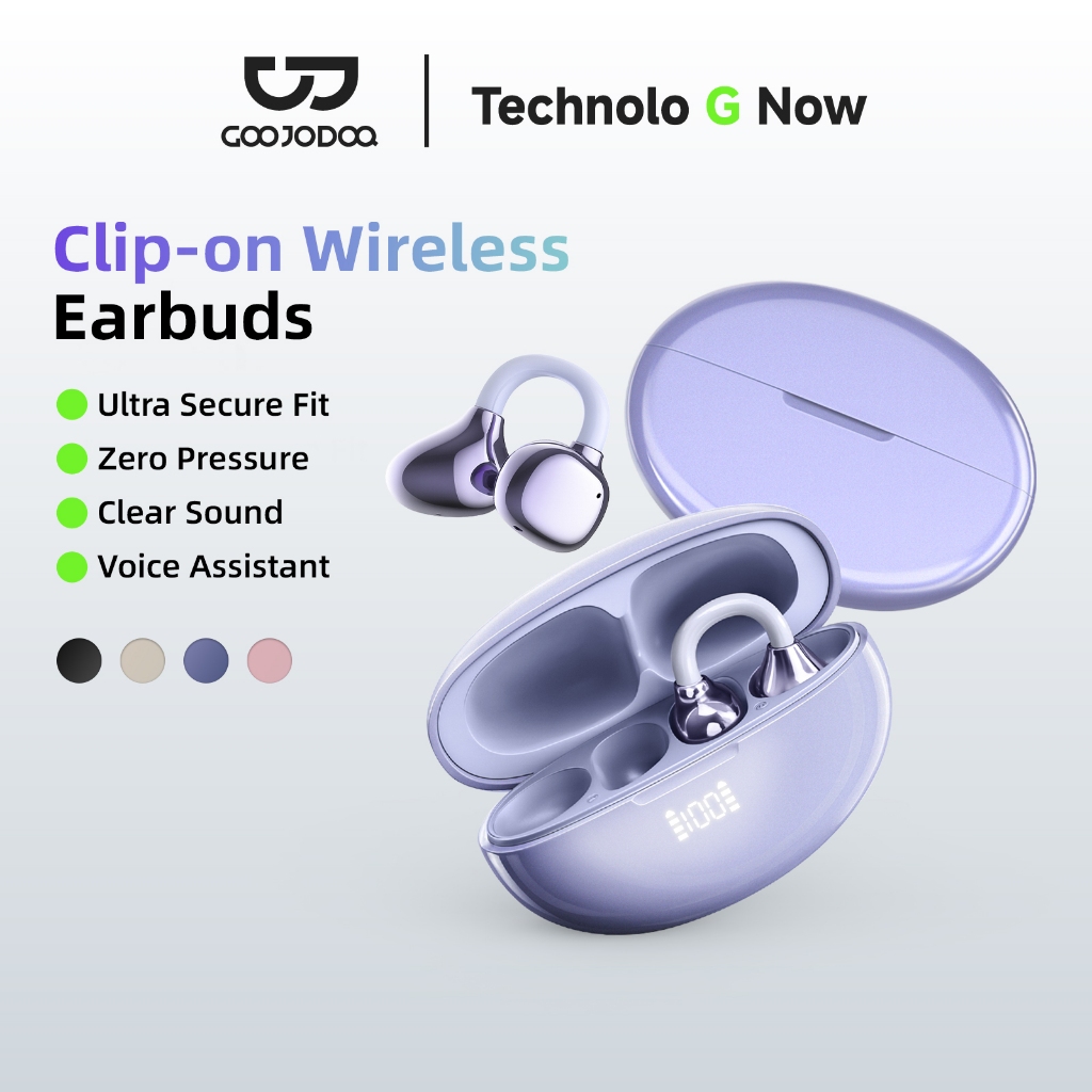 GOOJODOQ J235 หูฟังบลูทูธ หูฟัง Bluetooth 5.3 Ipx5 ไมโครโฟนในตัว หูฟังไร้สาย หูฟังclipon สมาร์ททัช