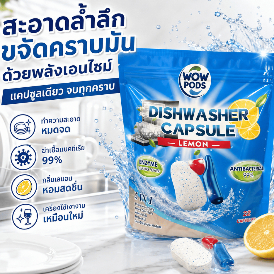เม็ดน้ำยาล้างจาน 50 ก้อน เจลล้างจาน สำหรับเครื่องล้างจาน เจลบอลล้างจาน