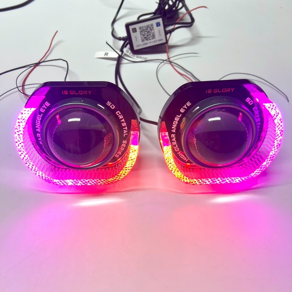 โปรเจคเตอร์เลนส์ Bi LED 3 นิ้ว สองแสง Green HD 5D i8 L RGB พร้อม DRL และไฟเลี้ยว