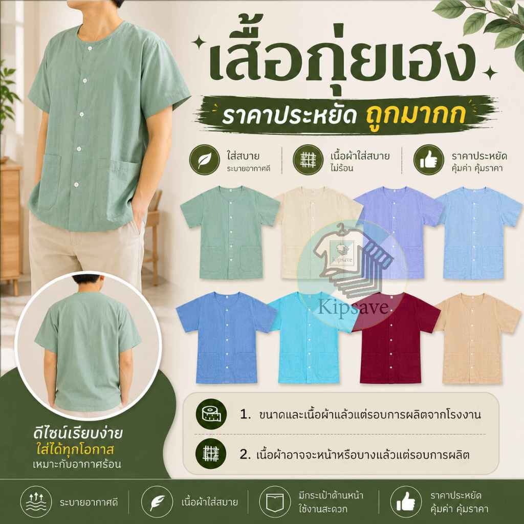 เสื้อกุยเฮง เสื้อผ้าป่าน บางเบา สวมใส่สบาย (GH12)