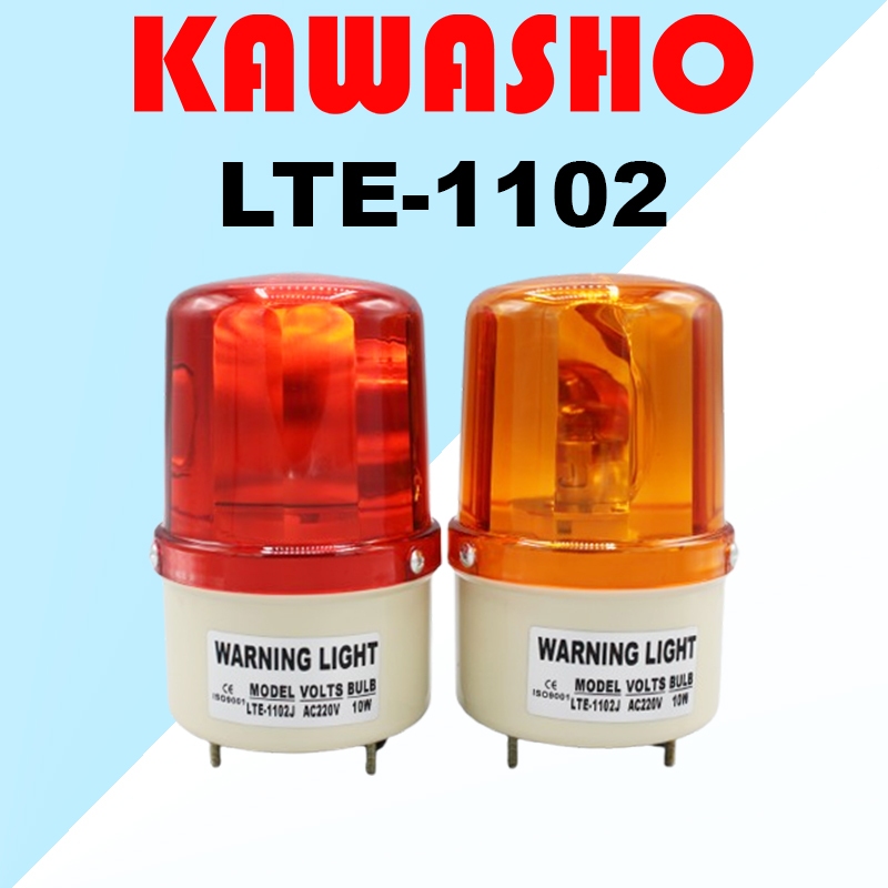 LTE-1102 ไม่มีเสียง // LTE-1102J ไฟหมุน มีเสียง [12VDC, 24VDC, 220VAC] (Dia.4″) ″KAWASHO″