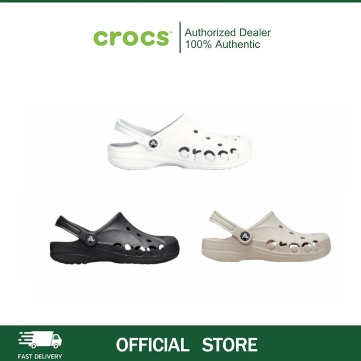 [ลดราคาพิเศษจำนวนจำกัด] ทุกสไตล์ CROCS Baya Clog รองเท้าลำลองผู้ใหญ่ BLACK/BONE/WHITE/QUARTZ ผิวรองเท้าเรียบเนียน ไม่ขัด