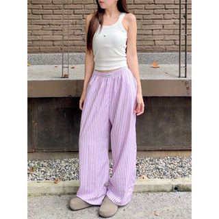 BABEJUB.X l KATHY PANTS กางเกงผ้าขายาวลายทาง ใส่สบายย น่ารักมากกก