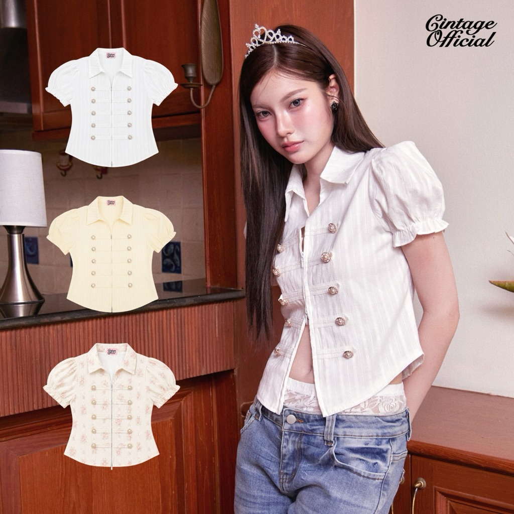 Cintage♡ CT2220 คอปกกระดุมซิปcharlotte8753 ⭐️