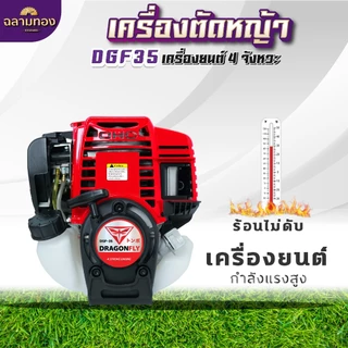เครื่องตัดหญ้า 4 จังหวะ Dragonfly น้ำมันเบนซิน เครื่องนิ่ง ครบชุดพร้อมใช้งาน