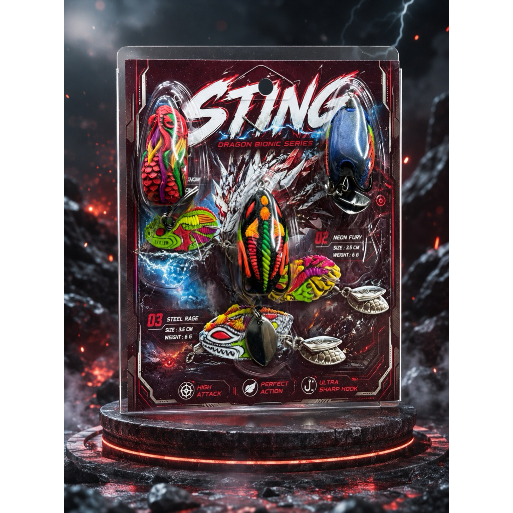 กบยาง Sting แพ็ค 3 ตัว สองใบหลิว สุดคุ้มใช้งานได้ดีสมราคา ( คละแบบทางร้านเลือกให้ค่ะ )