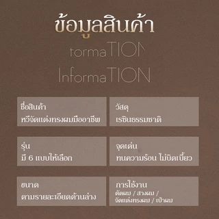 ชุดแปรงผม 6 แบบ เหมาะสำหรับทรงผมทุกสไตล์ สีน้ำตาล เหมาะสำหรับร้านทำผม