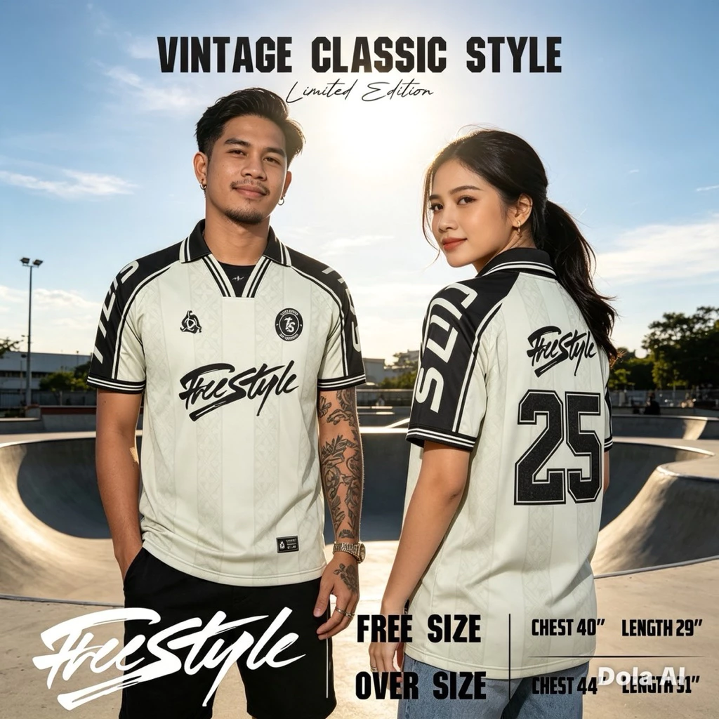 เสื้อวินเทจ "Freestyle" รุ่น Limited Edition เนื้อผ้าใส่สบาย ขนาด Free Size & Over Size