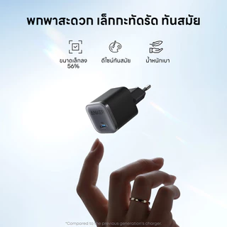 Anker Nano หัวชาร์จเร็ว USB-C 45วัตต์ รองรับ PD,PPS เทคโนโลยี GaN ตัวเล็กประสิทธิภาพสูง รับประกัน 18 เดือน