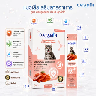 CATAMIN ขนมแมวเลียเสริมวิตามิน (12 ซอง คละ 3 สูตร)