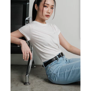 Madison top เสื้อค้อตตอน คอกลม ผ้าสลาฟแท้ basicselected