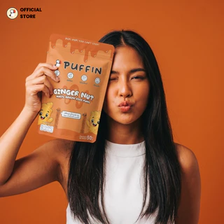 Puffin ทำจากข้าวกล้องกข 43+ไรซ์เบอร์รี่ LowGI ไม่มีแป้งสาลี อบไม่ทอด ผลิตโดยเกษตรกรไทย No Wheat Flour