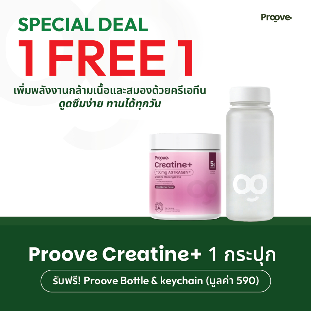 Proove Creatineᐩ รสมิกซ์เบอร์รี่ ดูดซึมไวด้วย Astragin - Creatine Monohydrate ครีเอทีนเกรดพรีเมียม