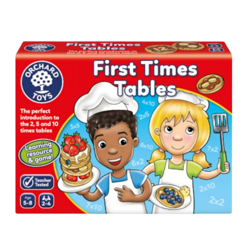 ORCHARD TOYS, First Times Tables บอร์ดเกมเด็ก ฝึกทักษะการคูณด้วยแพนเค้ก สำหรับ 5-8 ปี ลิขสิทธิ์แท้