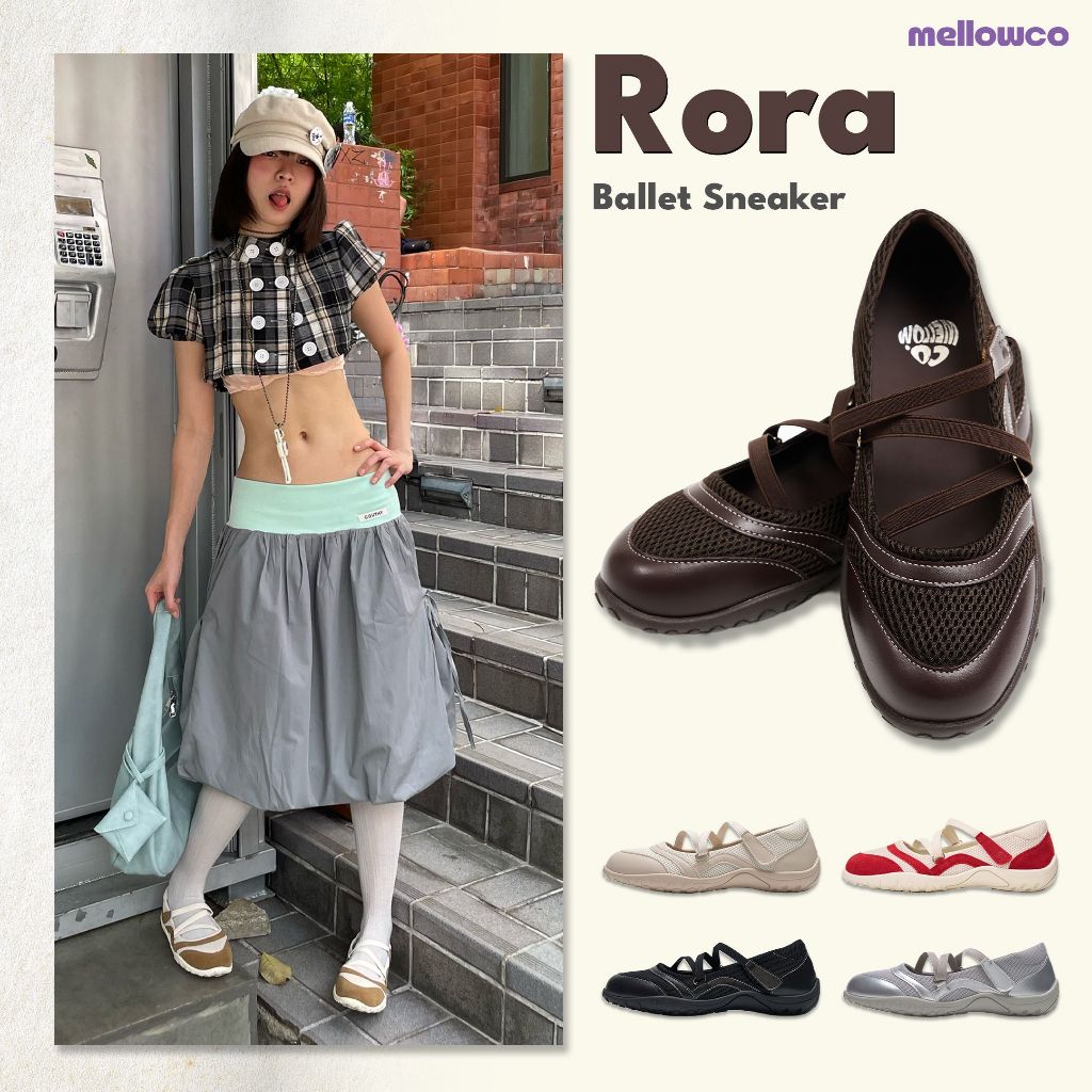 Mellowco รองเท้าผ้าใบแฟชั่น Ballet Sneaker รุ่น Rora M3-H5008