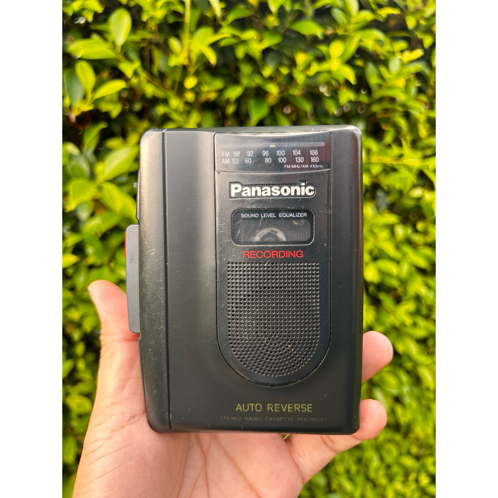เครื่องเล่นเทป panasonic rq-a170 เล่นเทป-วิทยุได้ปกติ ลำโพงในตัว auto reverse เสียง stereo ใช้ถ่าน a
