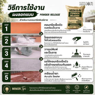 Releaser Agent Powder ผงลอกแบบสำหรับงานคอนกรีตพิมพ์ลาย งานหล่อปูน
