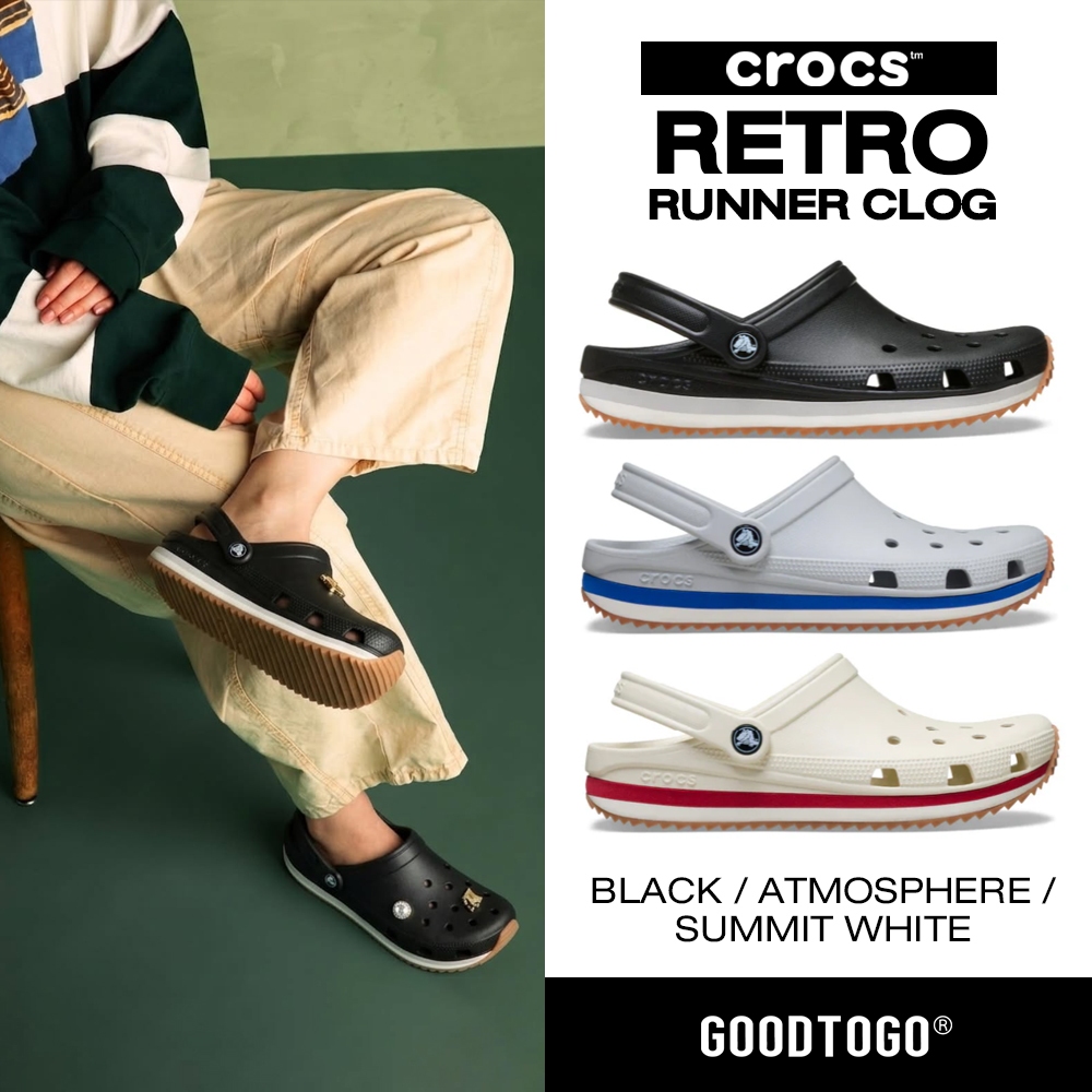 Crocs รองเท้าแตะ Crocband Retro Runner Clog 212831-001 / 212831-1FT / 212831-2MD