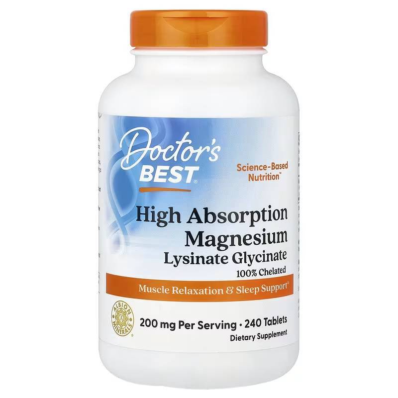 แมกนีเซียม Doctor's Best, High Absorption Magnesium, 100 mg, 240 Tablets