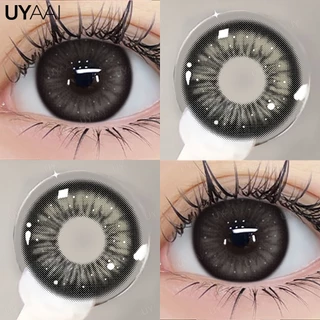 สีคอนแทคเลนส์【HOT SALE🔥】 UYAAI x Freshlady 1คู่ Snow Ball brown big eye 14.5มม.natural contact lens monthly รายเดือน