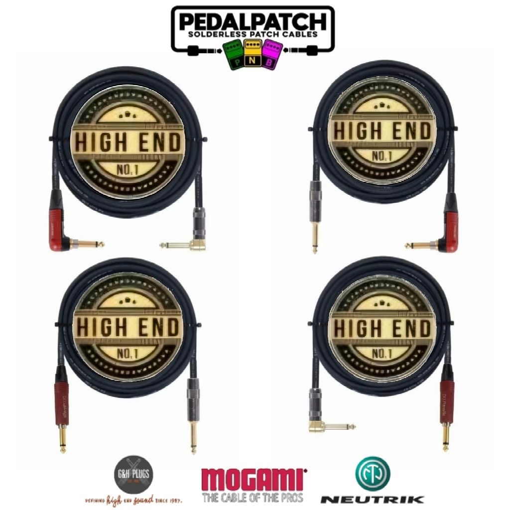 INSTRUMENT CABLE รุ่น HIGH END ใช้สาย MOGAMI 3368 GUITAR CABLE หัวแจ็ค NEUTRIK (SILENT) กับ G&H PLUG