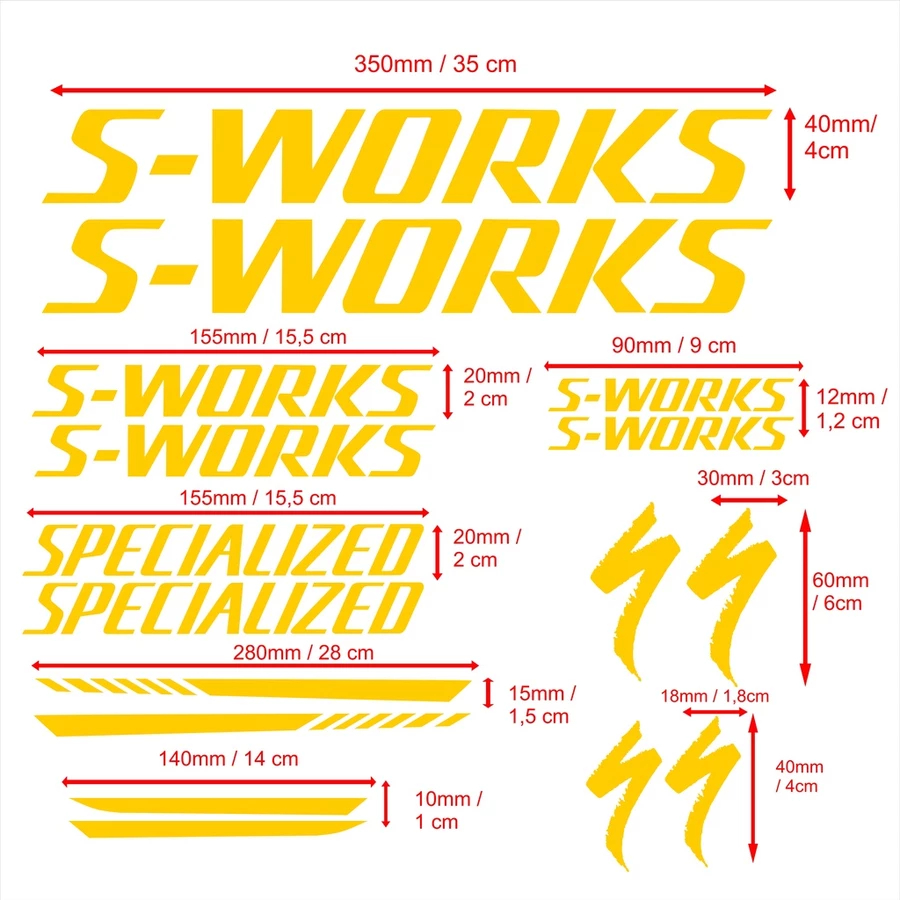 ชุดสติ๊กเกอร์ S-WORKS Epic MTB Road Bike Decal, RoadBike