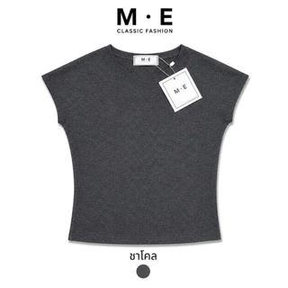 เสื้อยืดแขนล้ำป้ายME สีพื้น