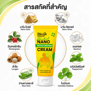 BIOJO (ไบโอโจ) ยานวดสมุนไพร [2 หลอด] บรรเทาปวดนิ้วล็อก พังผืดรัดข้อมือ เจ็บตามข้อ