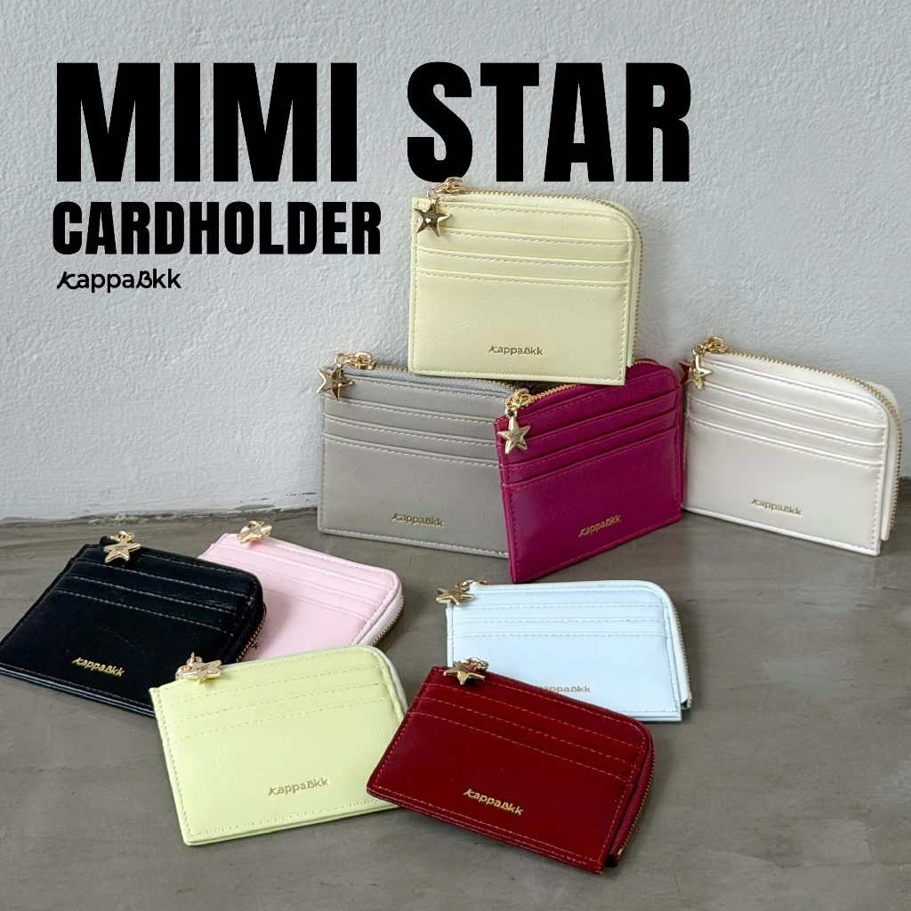 KAPPABKK Mimi Cardholder Star Collection กระเป๋าใส่บัตรหนัง PU อะไหล่สีทอง จี้รูปดาว