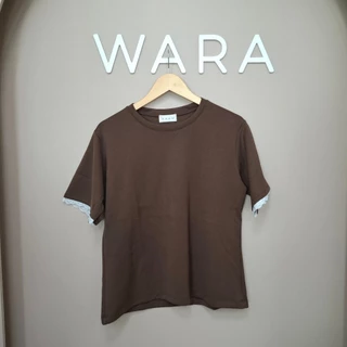 [ CP3 ] WARA เสื้อคอกลม แขนสั้น แต่งลูกไม้ เนื้อผ้าใส่สบาย ผ้า COTTON