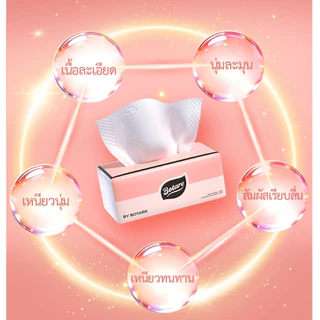 【20ห่อ】กระดาษทิชชูเช็ดหน้า Botare ซีรีส์สีชมพูนุ่มนวล เช็ดทำความสะอาดปลอดภัย ไร้กังวล 4 ชั้น 270 แผ่น นุ่มหนา ดูดซับดี