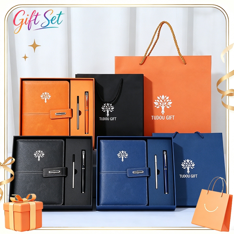 สมุดโน้ตกล่องของขวัญธุรกิจหรู ขายส่ง ของชำร่วยน่ารัก สำหรับสำนักงาน Gift Set ของขวัญของบริษัท