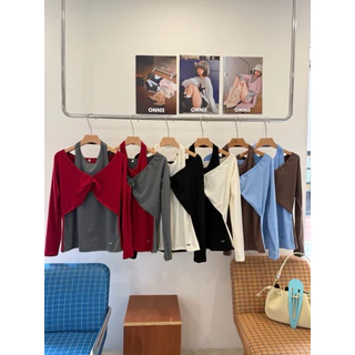 เข้าเพิ่มพร้อมส่ง! (ถูกสุด/มีส่งด่วน!⚡️) #600(CY) เสื้อแขนยาวแต่งเลเยอร์สลับสี พร้อมดีไซส์งานคล้องคอสาวอวบไซส์ใหญ่