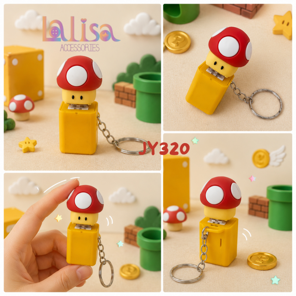 พวงกุญแจเห็ดยักษ์ มาริโอ้โดดตึงๆ Keychain Jy320
