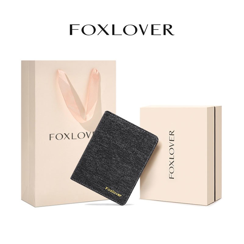 FOXLOVER กระเป๋าสตางค์บางพิเศษ 13 ช่องใส่บัตร พร้อมป้องกัน RFID - กระเป๋าใส่บัตรสไตล์ลำลองและธุรกิจ