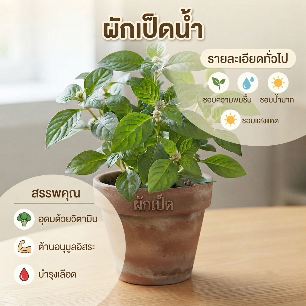 ผักเป็ดน้ำ เป็น1ในสายพันธ์ผักเป็ดไทย