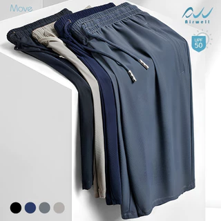 AIRWELL กางเกงขาสั้นติดแอร์ รุ่น Move เนื้อผ้ายืดหยุ่น เบา สบาย แห้งไว้ เย็นกว่า-8°C ไม่ต้องรีด Unisex ไซส์ M-7XL