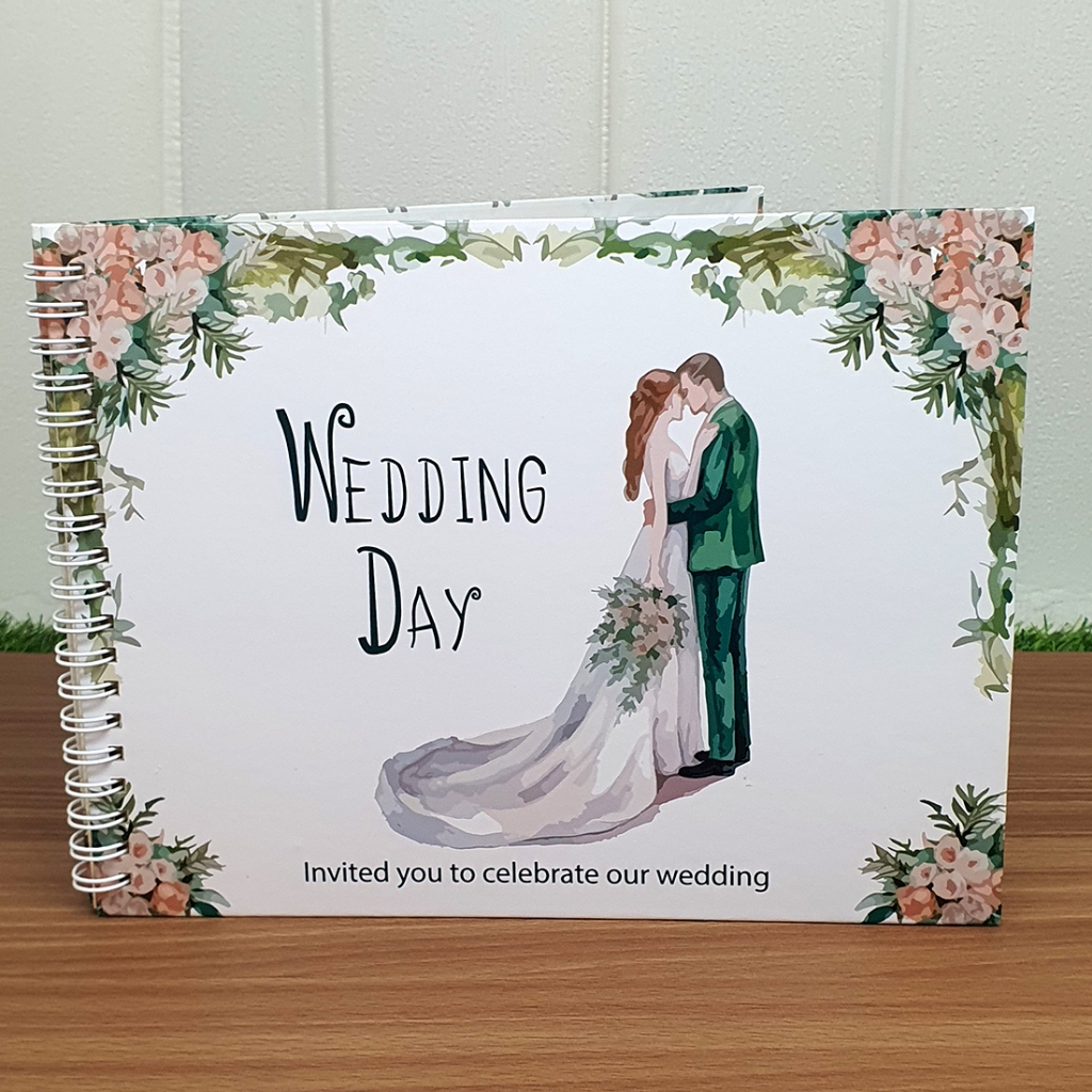สมุดเซ็นอวยพรแต่งงาน Wedding day ขนาดA4(21x30cm) พร้อมส่ง