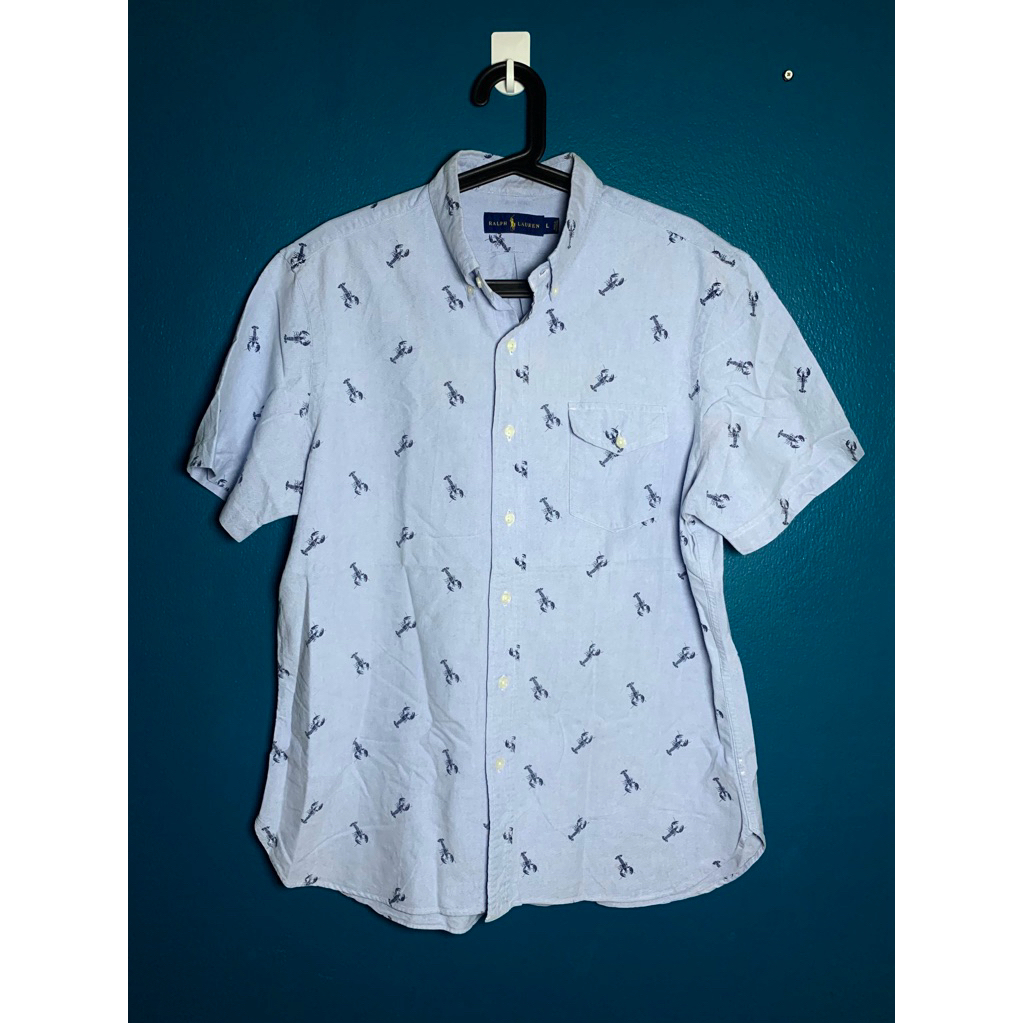 Polo RL Oxford All-Over Lobster Print Short Sleeve Shirt