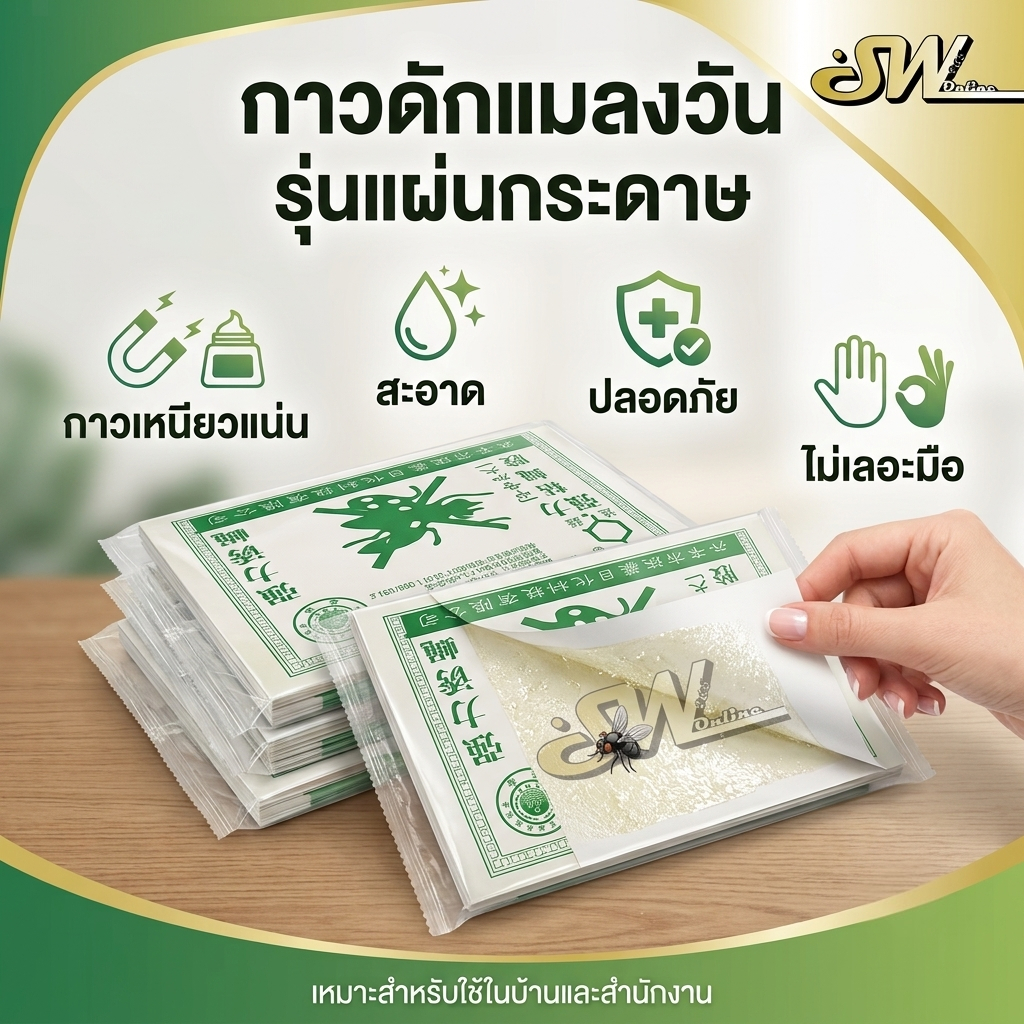 🚚 ส่งไว 🚚  กาวดักแมลงวัน แผ่นใหญ่ มัดละ10แผ่น สินค้าพร้อมส่งจากไทย แพ็คเกจอย่างดีห่อพลาสติก