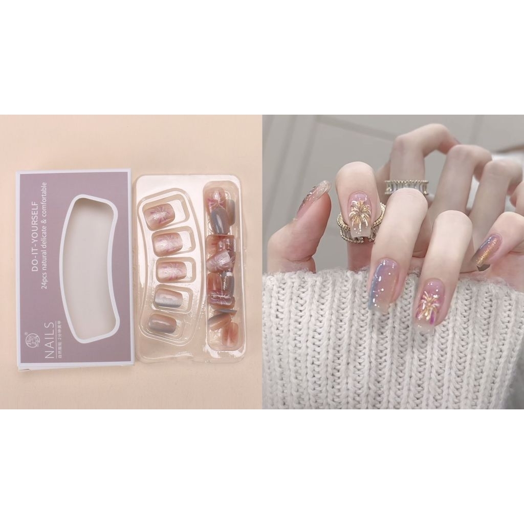 [พร้อมส่ง] เล็บปลอมสำเร็จรูป DIY NAILS