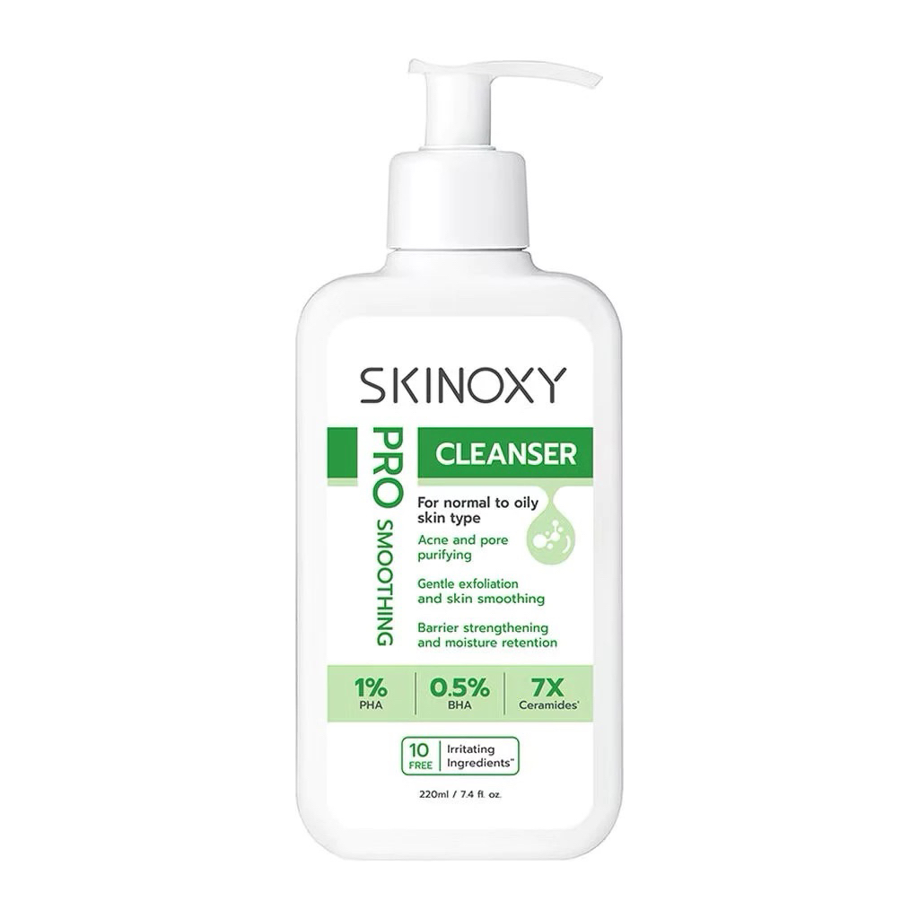 Skinoxy สกินอ๊อกซี่ คลีนเซอร์ โปร สมูทติ้ง ทำความสะอาดผิวหน้า ผลัดเซลล์ผิว 220มล