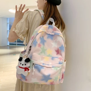 กระเป๋าเป้เกาหลีใหม่ความจุสูง หลายช่อง น้ำหนักเบา สำหรับนักเรียนหญิงและเดินทาง