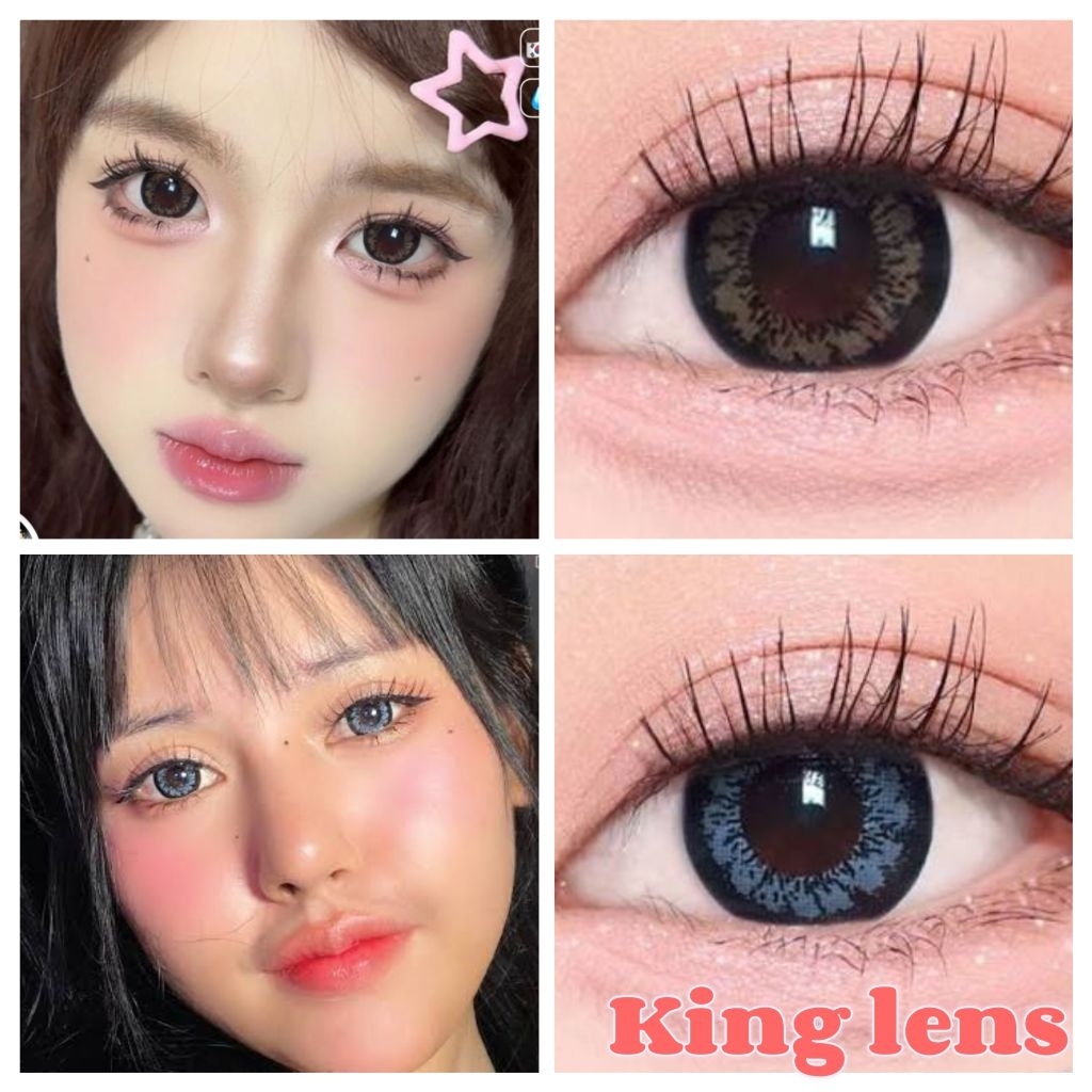 คอนแทคเลนส์ ตัดขอบ รุ่น King เทา/ตาล Gray/Brown มีค่าสายตา (0.00)-(-10.00)