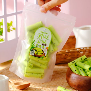 ทองม้วนใบเตย หอมใบเตยแท้ กรอบ อร่อย กลมกล่อม กรอบละมุน เคี้ยวเพลิน