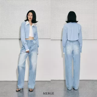 Merge Official - Slim Mid Waist Jeans 03 (พร้อมส่ง)