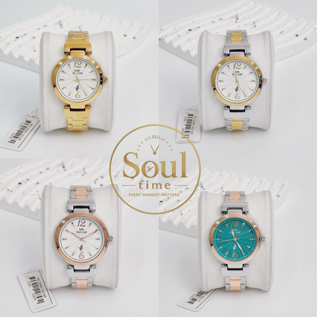 Polo Club Watch PPC-230401 นาฬิกาหญิง กันน้ำ หน้าปัด 34 มม. ของแท้ ประกันศูนย์ไทย 1 ปี